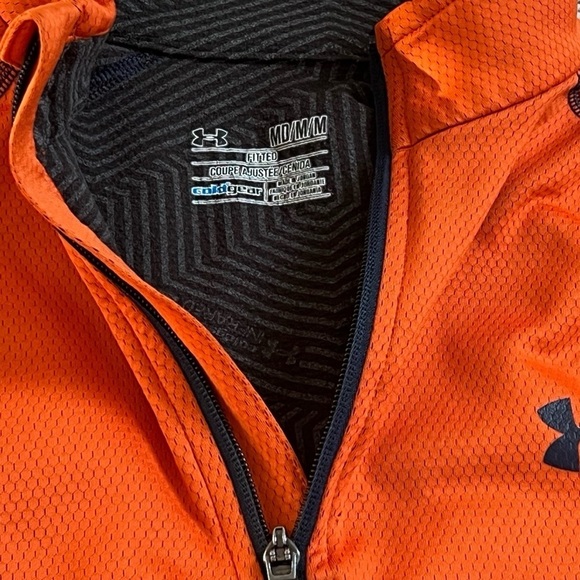 Under Armour Cold Gear Men’s 1/4 Zip Pullover Long Sleeve Top Orange Medium - Picture 4 of 8